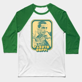 Fausto Coppi // Retro Cycling Fan Art Design Baseball T-Shirt